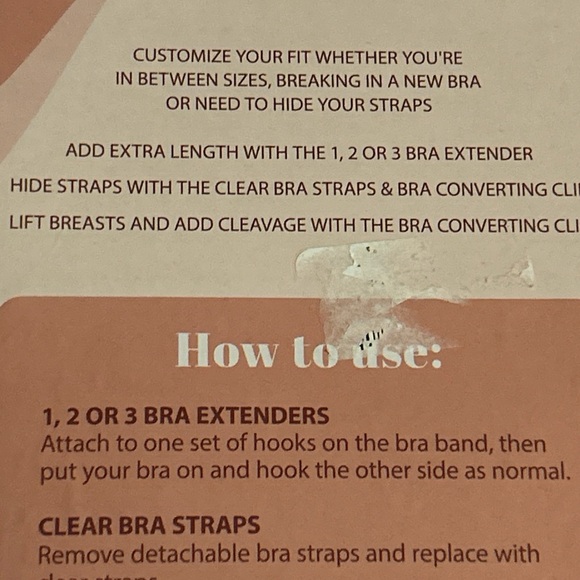 Sheer Simplicity Bra Extending Kit 7pc Black Extension, Convertible Clip Straps - Picture 11 of 16